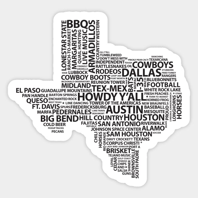 Words of Texas Sticker by GreatTexasApparel